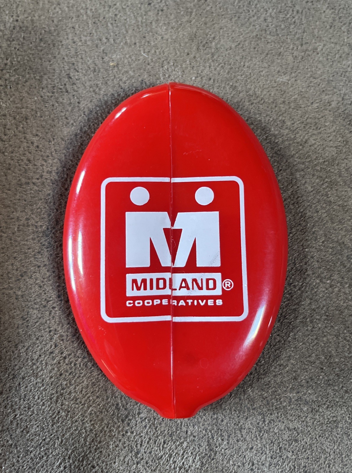 Vintage 70s Midland Cooperatives Red Vinyl Coin Pouch NOS