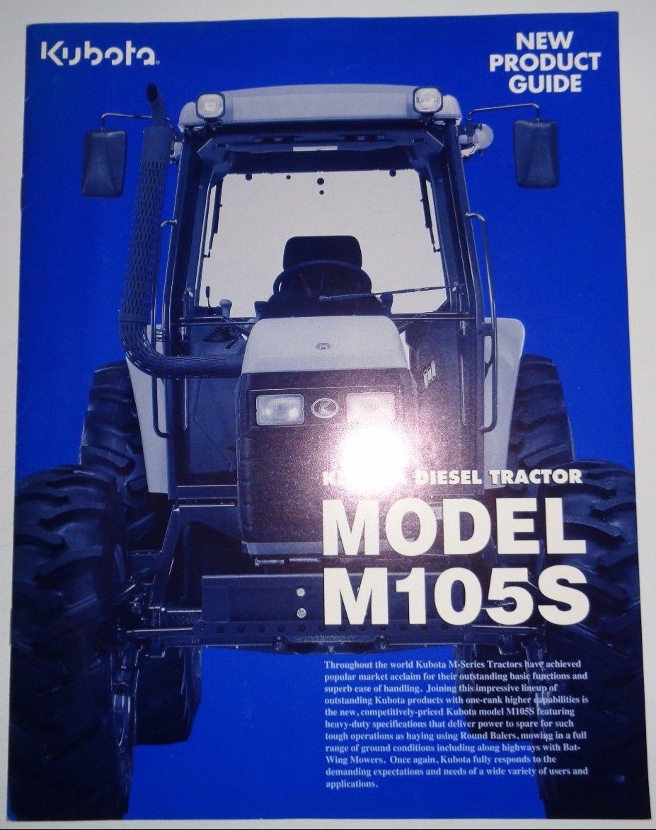 Kubota Dealers M105S Tractor Sales Brochure literature ad advertising very good