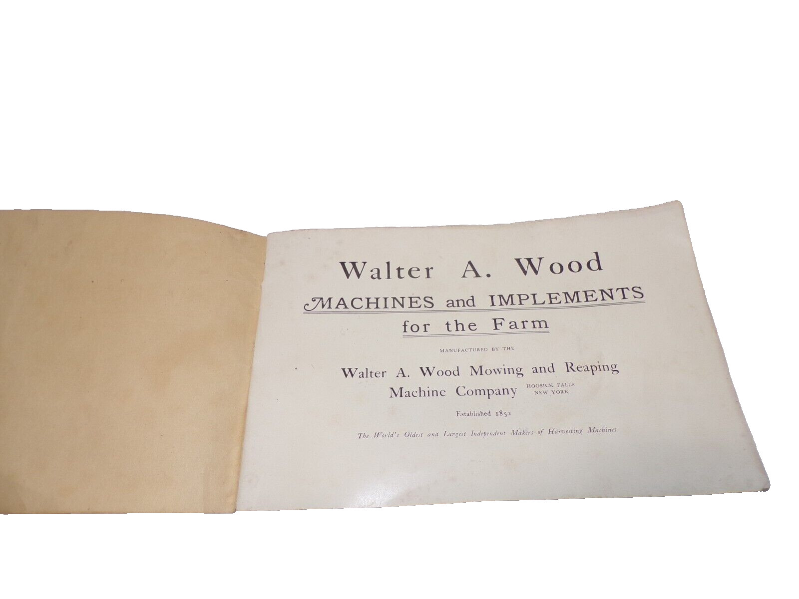 1900&rsquo;s SALESMAN CATALOG WALTER A. WOOD MACHINES + IMPLEMMENTS HOOSICK FALLS , NY