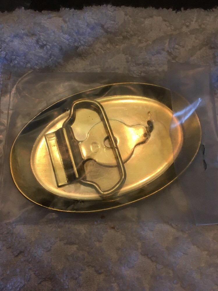 NEW Bald Eagle Enamel COLLECTOR BELT BUCKLE~Two Tone~HOOVER&rsquo;S MFG. CO Patriotic