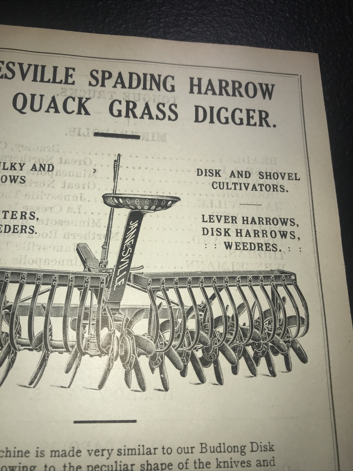 1908 Janesville Farm Implement Advertising – Wisconsin & Minneapolis