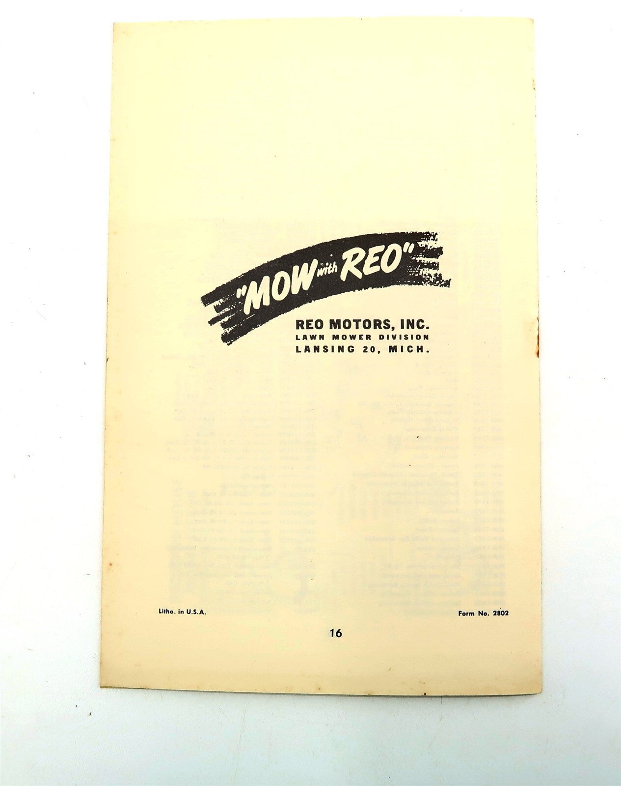 Vintage 1952 REO Town House WFE-18 Operating Manual ~ Factory Original