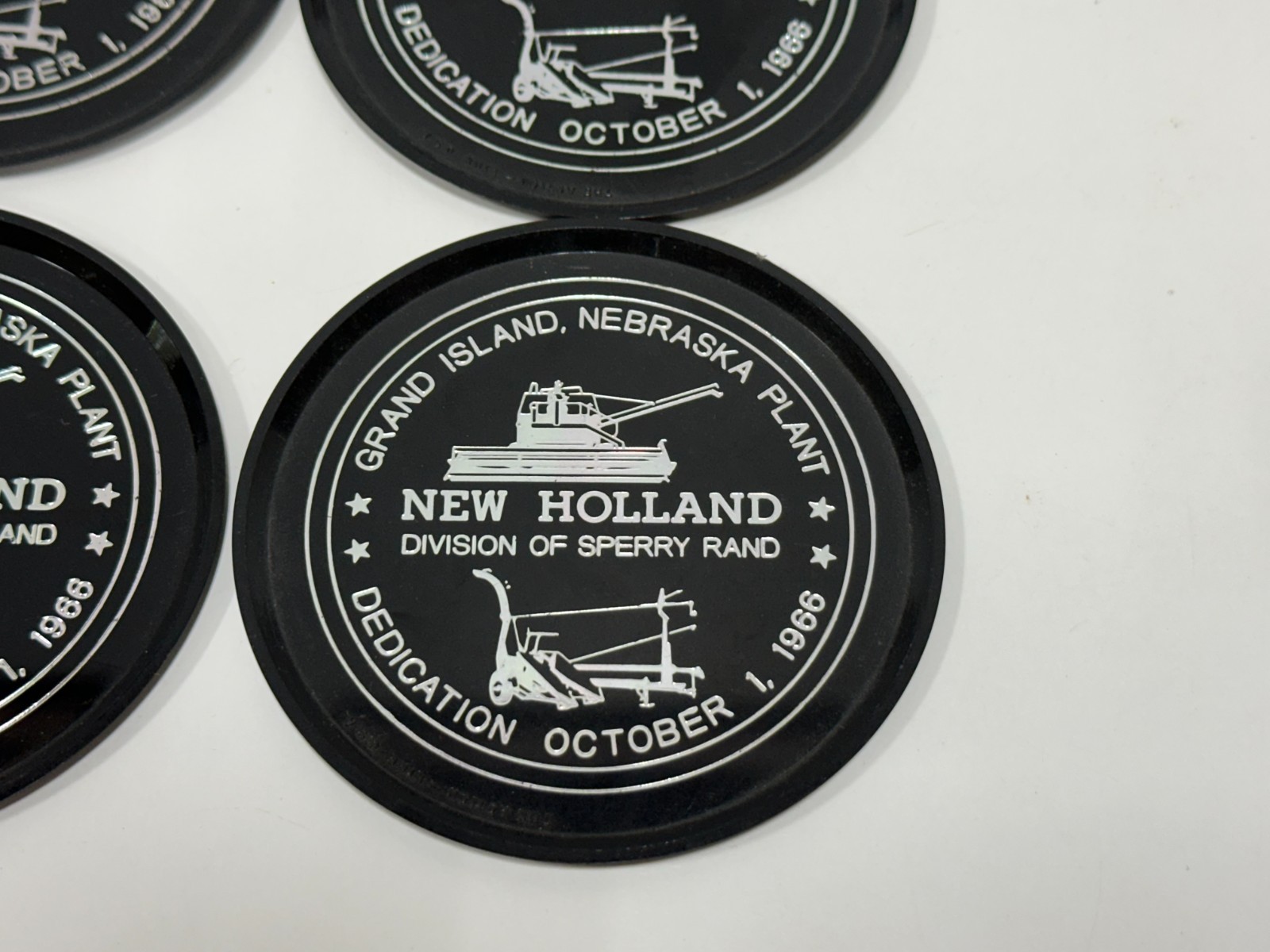 Vintage New Holland Grand Island, Nebraska plant collectible coasters 1966