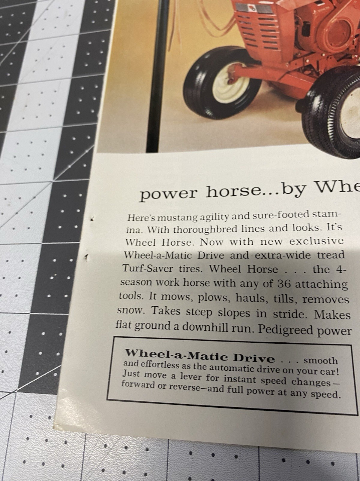 1965 Wheel Horse: Wheel a Matic Drive – Vintage Print Ad