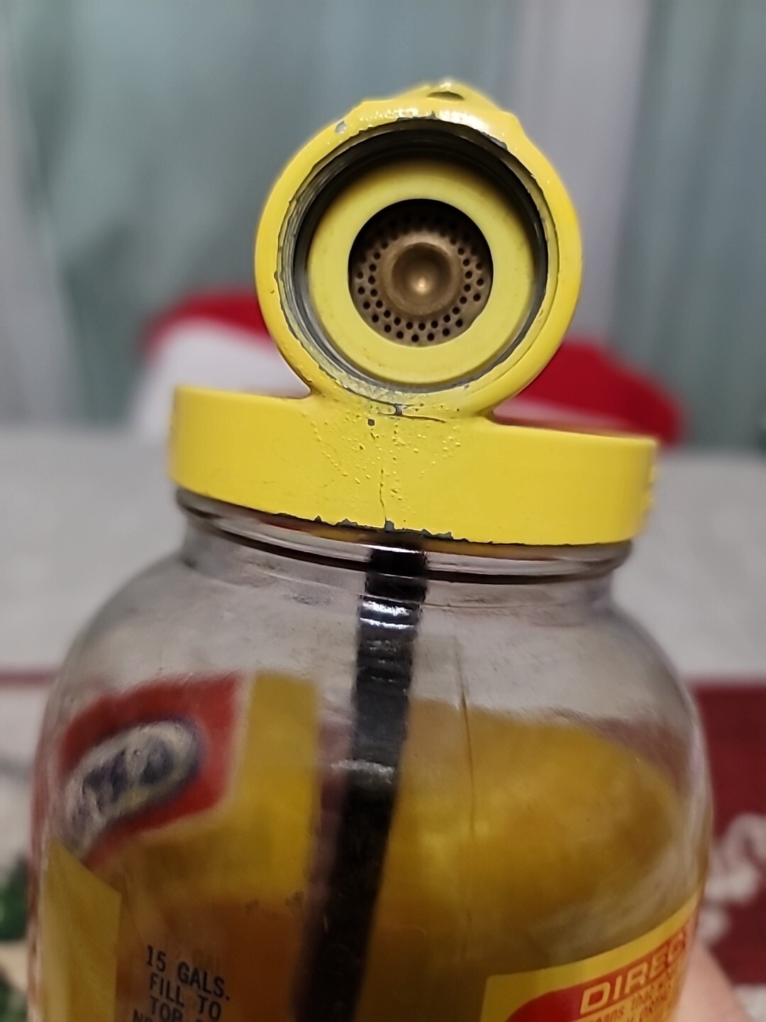 Vintage 1970 Ortho Chevron Bayer Hayes Glass Jar Lawn Sprayer Bottle USA Manual