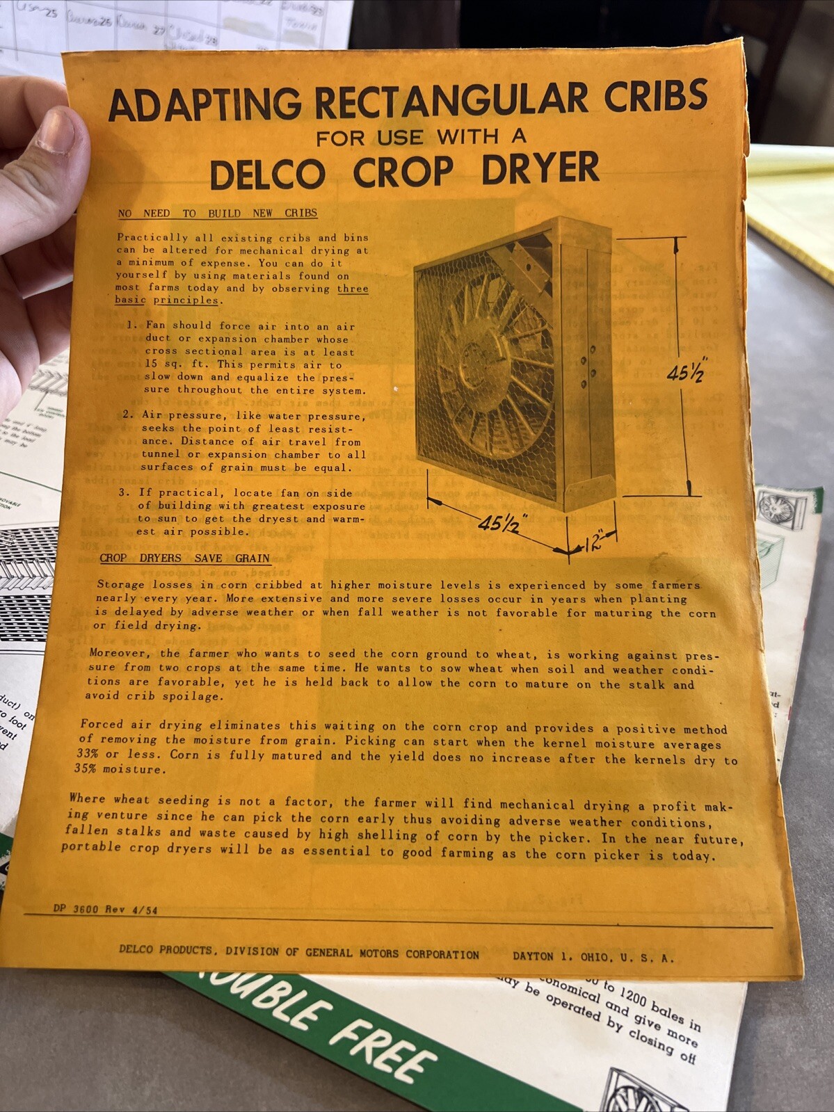 DELCO Crop Dryer for Hay – Corn – Grains 1955 Advertising Booklet
