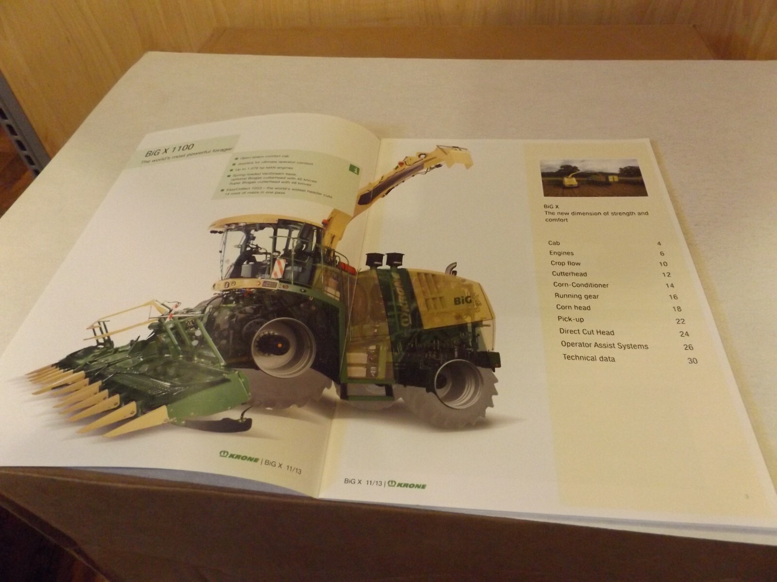 KRONE BIG X 600/700/850/1100 FORAGE HARVESTER. LIT # BIG X-11.13 209008210
