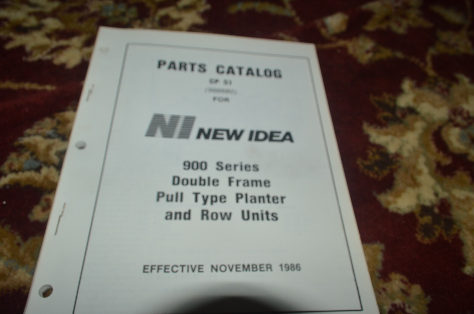 New Idea 900 Double Frame Planter Parts Book Manual BASE