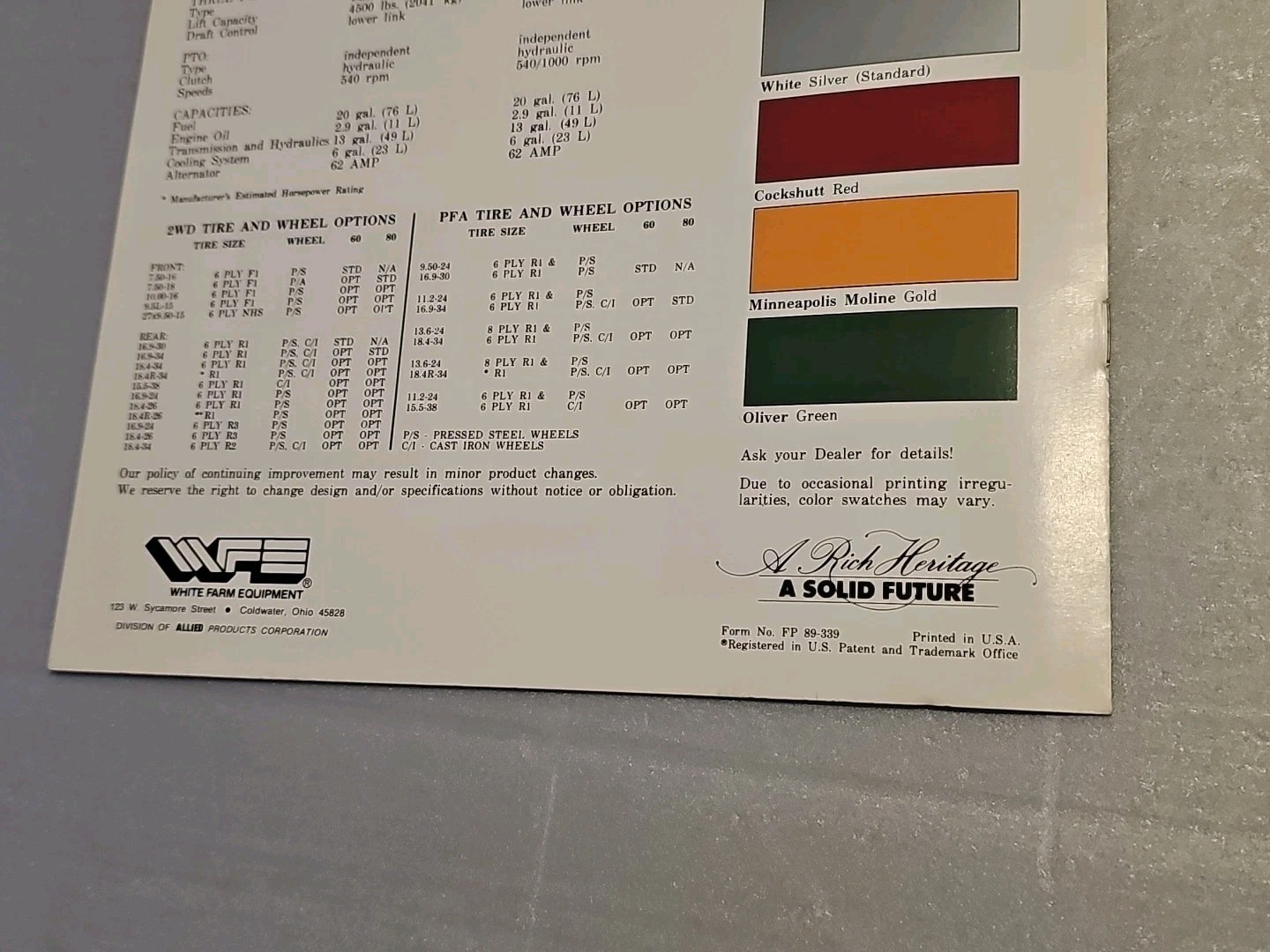 White American Series Tractor Brochure Sales Literature 6pgs