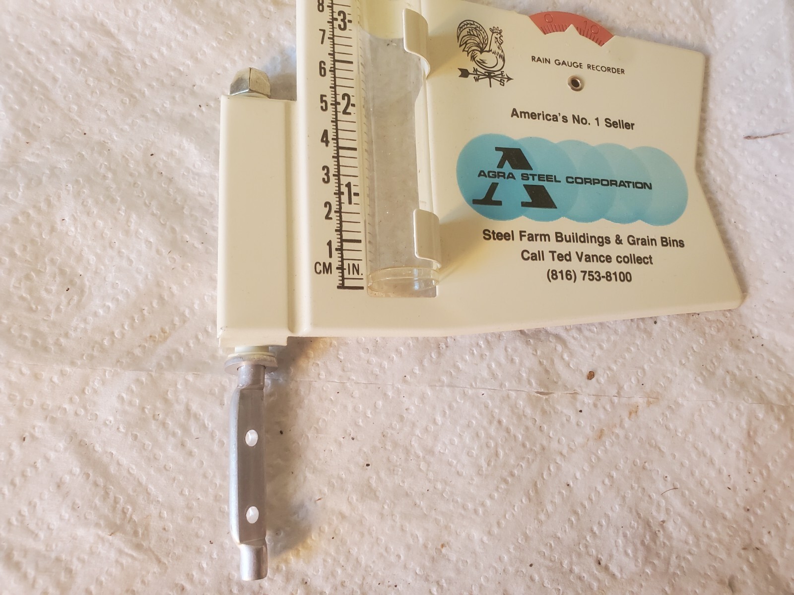 Metal Rain Guage Agri Steel Farm Buildings & Grain Bins Ted Vance Plastic Tube