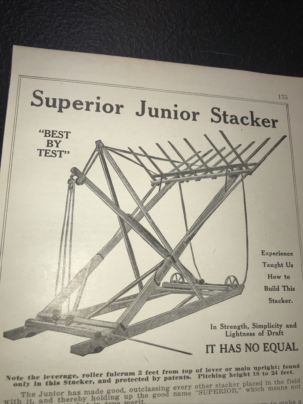 1916 Superior Hay Stacker Farm Advertising – Linneus – Missouri