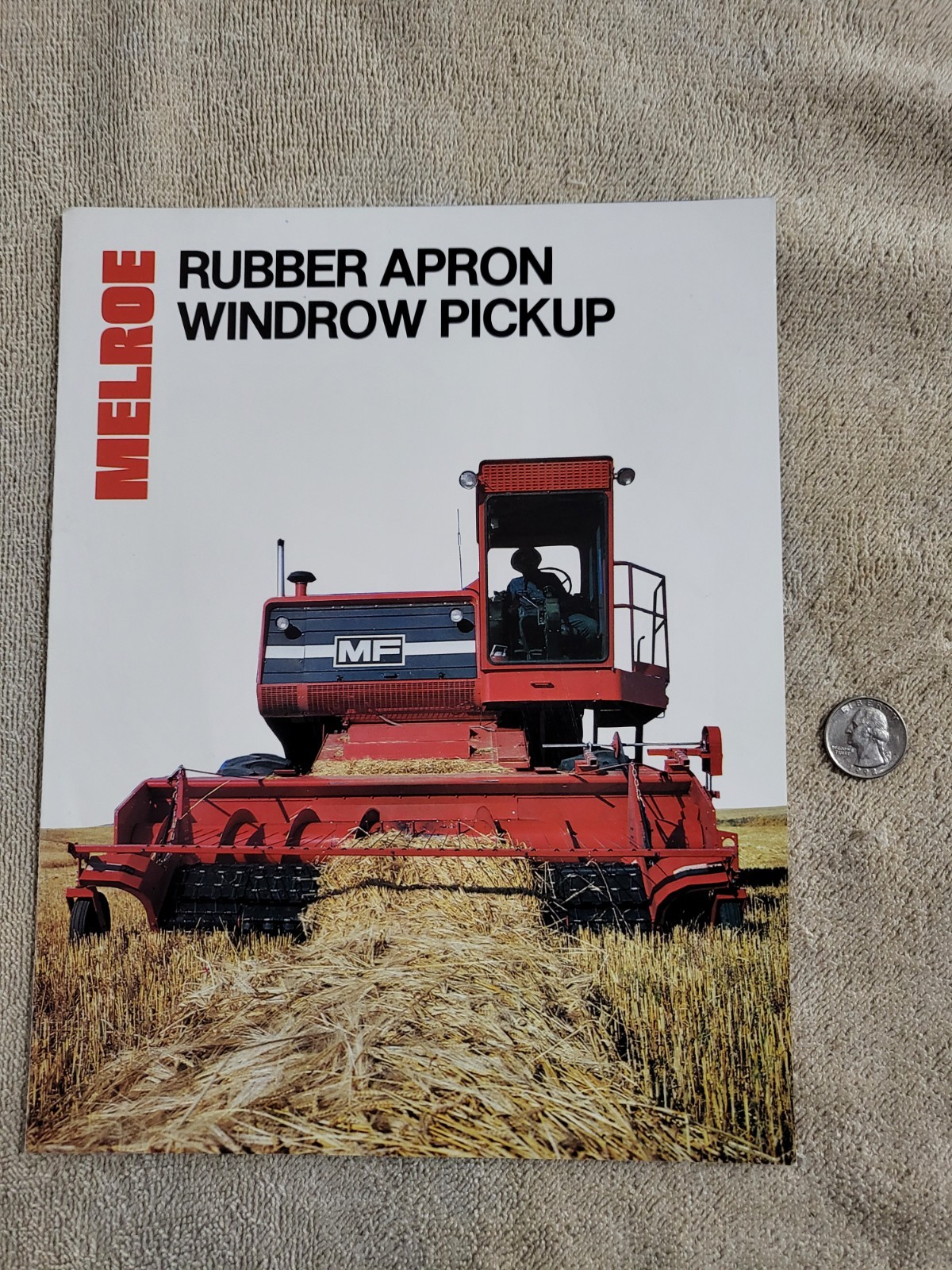 Vintage 1978 Melroe Rubber Apron Windrow Pickup MF Combine Brochure Clark Ag