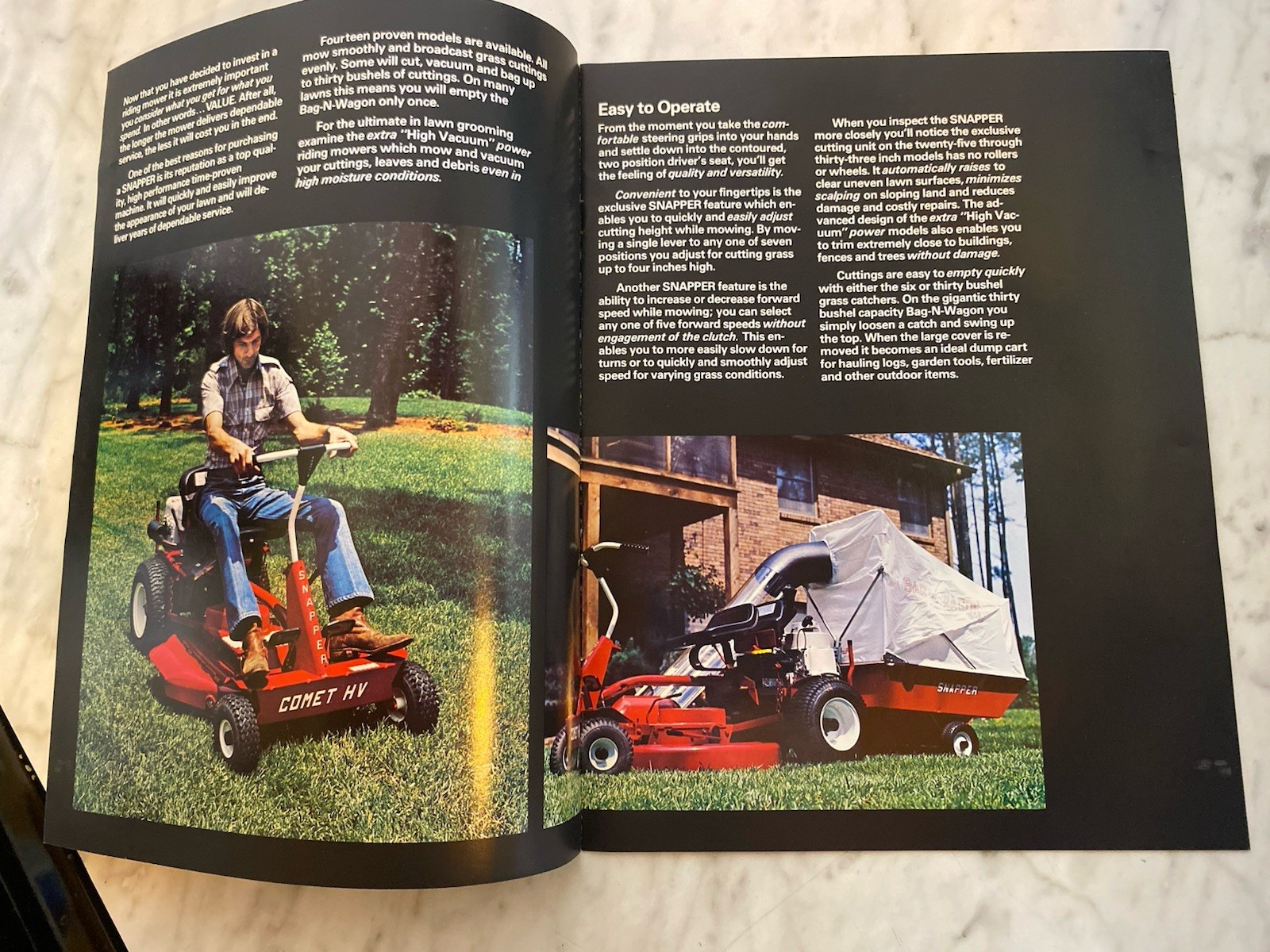 Vintage Snapper Riding Mowers Advertising Brochure 1983 Agriculture Original