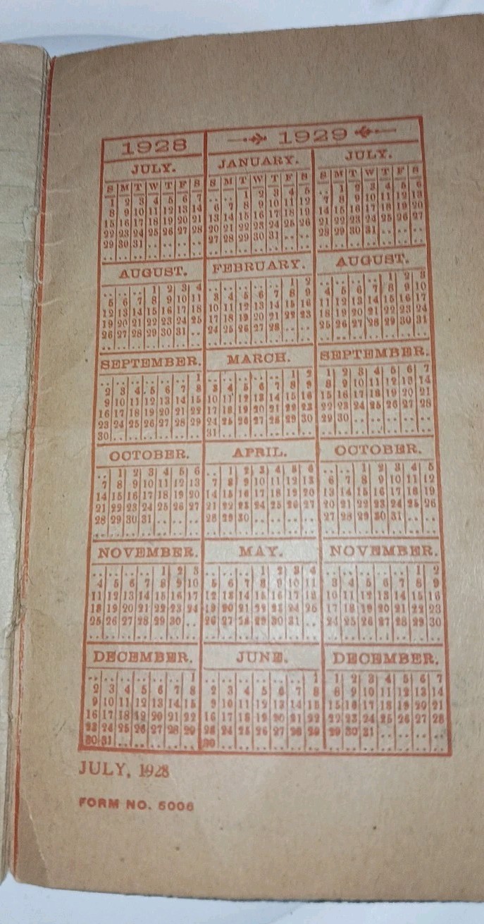 1928 American Fence Memorandum Book Calendar Unused Advertising Farm