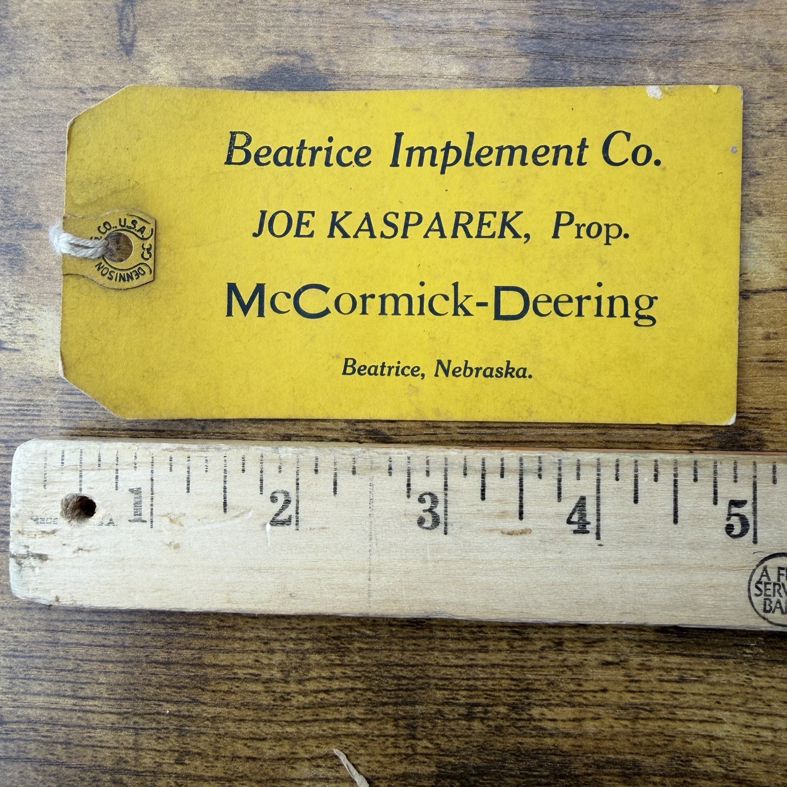 1920-30s Beatrice Implement Co. McCormick-Deering Advertising Tag – Joe Kasparek