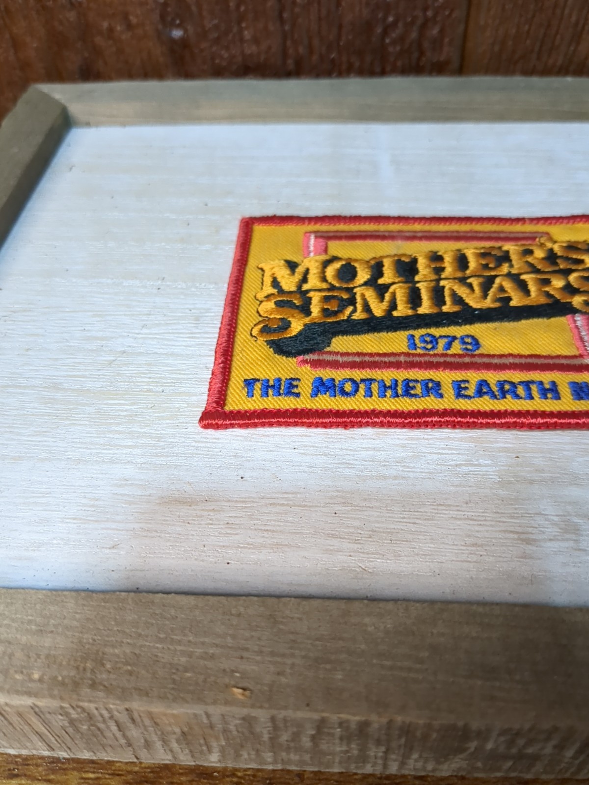 Vintage Trucker Hat Cap Coat Patch Mother Earth News Magazine 1979 Yellow Blue