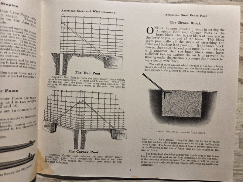 (2) 1913-14 American Steel Fence Posts Adv Catalogs American Steel & Wire Co