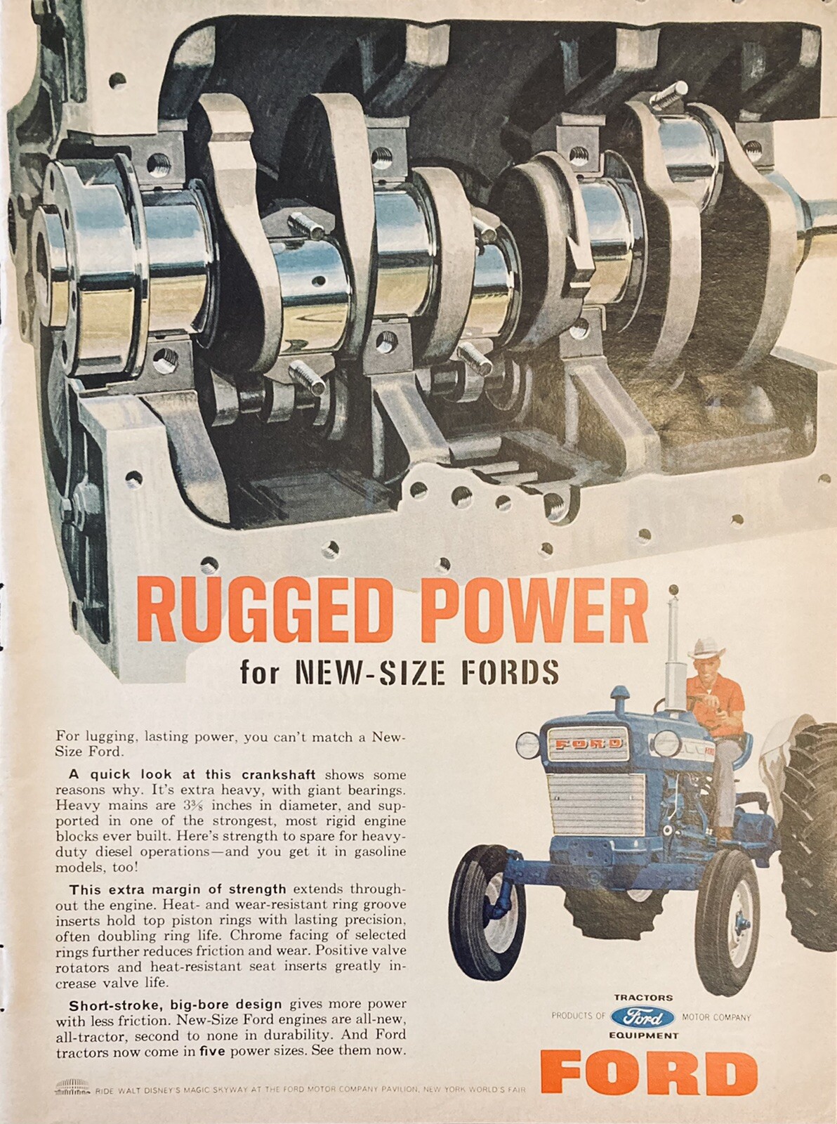 1965 AD(XH9)~FORD MOTOR CO. TRACTOR DIV., NEW-SIZE FORD TRACTORS W/RUGGED POWER