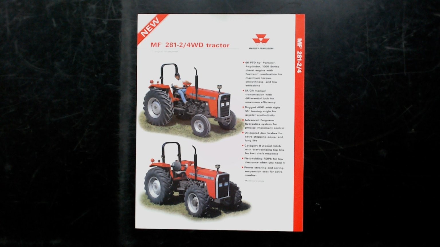 Massey Ferguson MF 281-2 4WD Tractor Brochure Red White Vintage