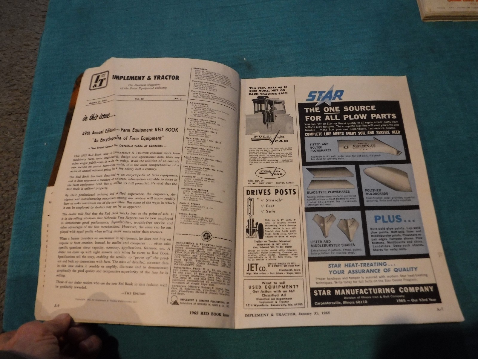 IMPLEMENT & TRACTOR JAN. 31 1965 FARM EQUIPMENT RED BOOK VINTAGE
