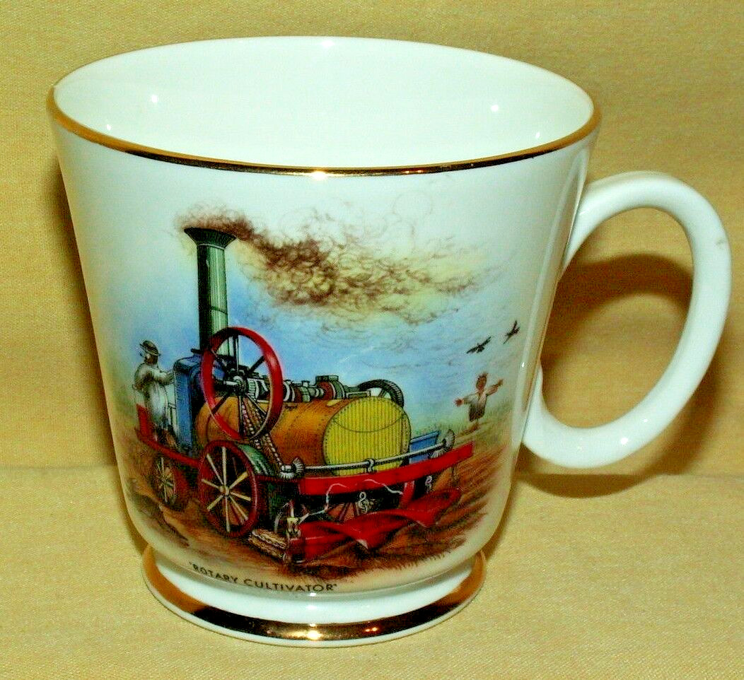 ROTARY CULTIVATOR ROYAL GRAFTON CUP RICKETT 1858 FINE BONE CHINA ENGLAND GOLD.