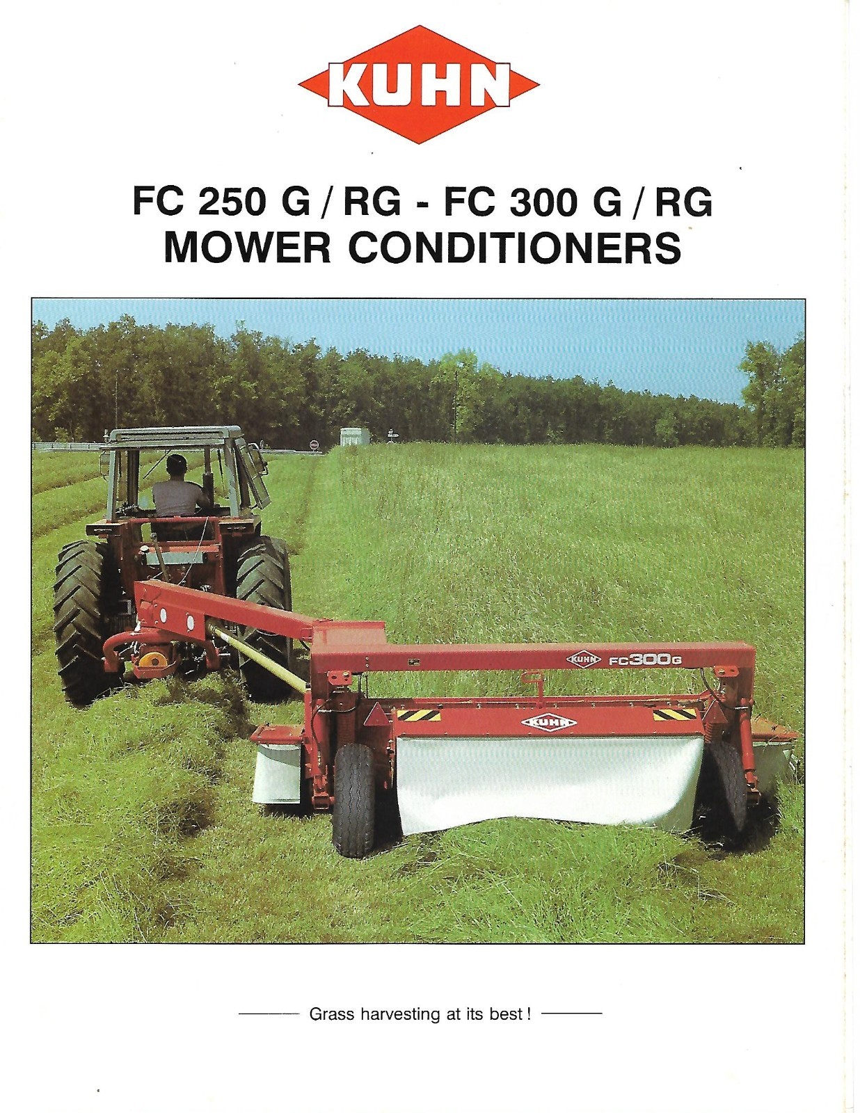 Farm Equipment Brochure – Kuhn – FC 250 300 G RG Mower Conditioner 1989 (F9596)
