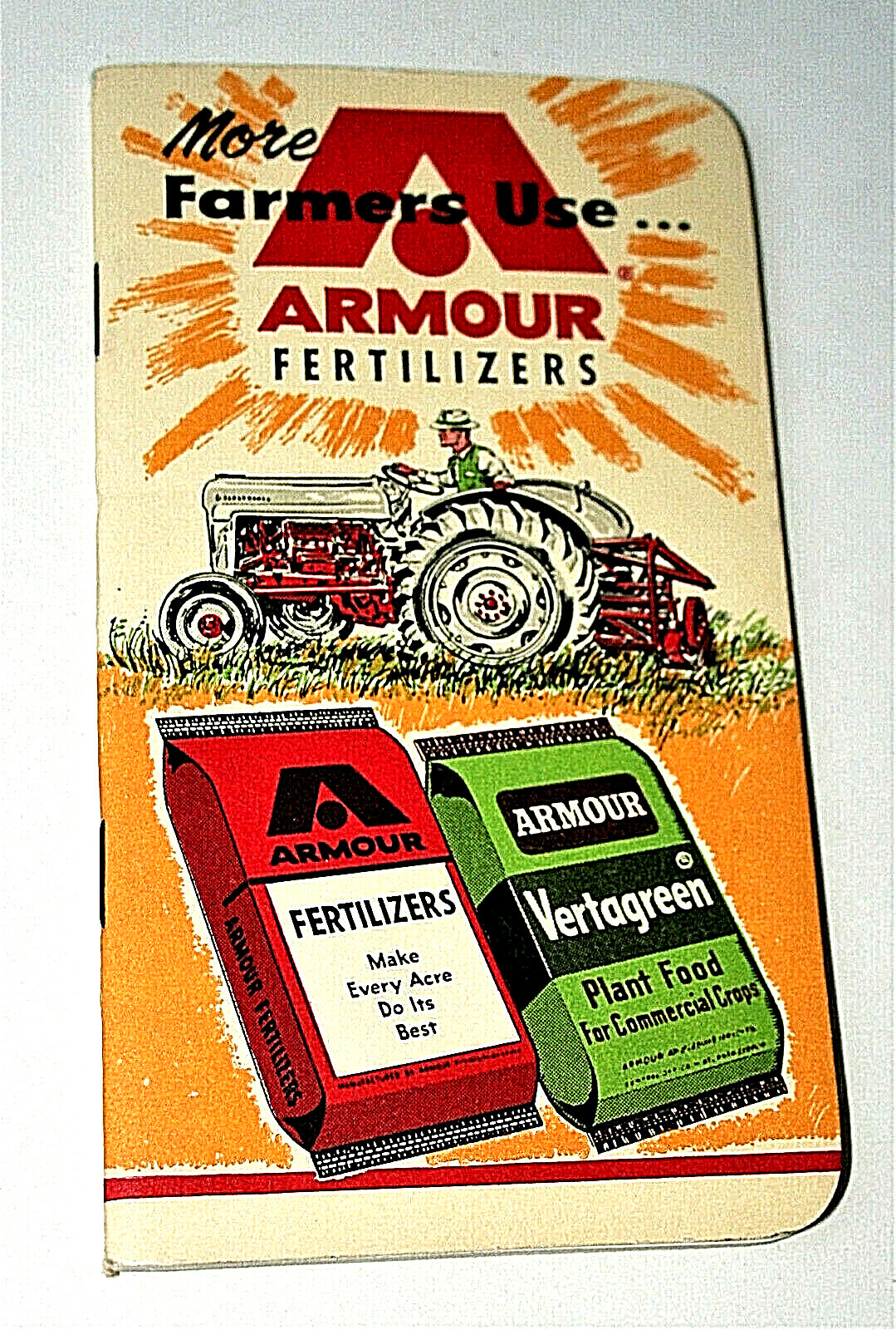 Vitg 1961 Armour Fertilizers Farmers Advertising Note Pad & Calendar NOS Unused