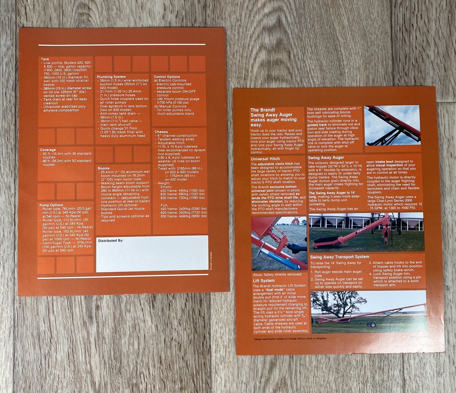 Farm Equipment Brochures Brandt Swing Away Auger & Field Sprayer Canada