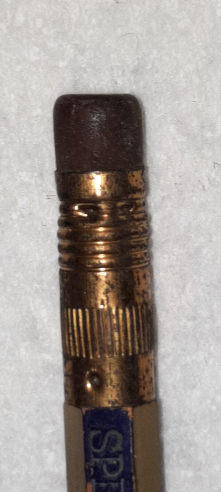 LONG FERRULE « Sherman Hatchery – Phone 1105 » Gold & Black Unused Wood Pencil