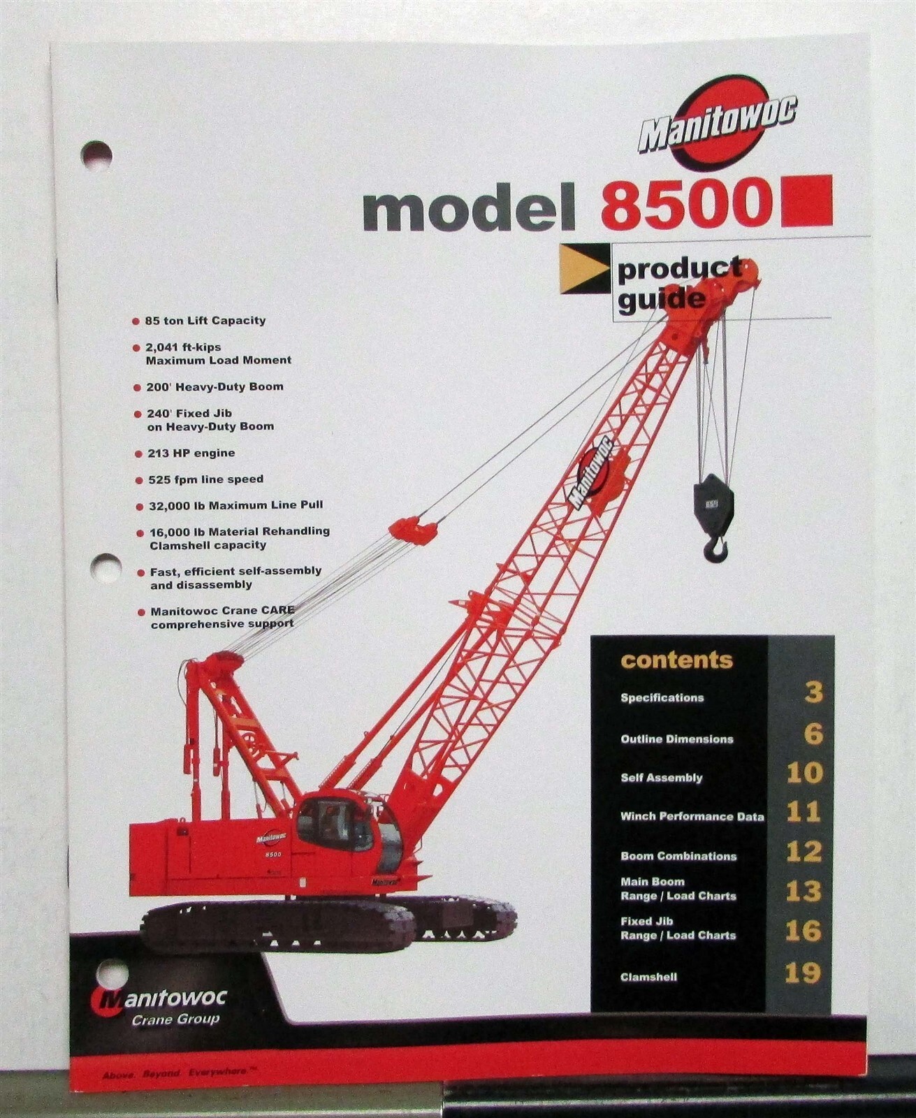 2004 Manitowoc 8500 Crane Specifications Construction Product Guide