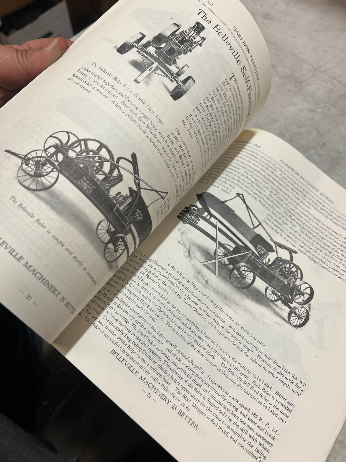 REPRINT? Belleville Threshing Machinery Company catalog Harrison machine works