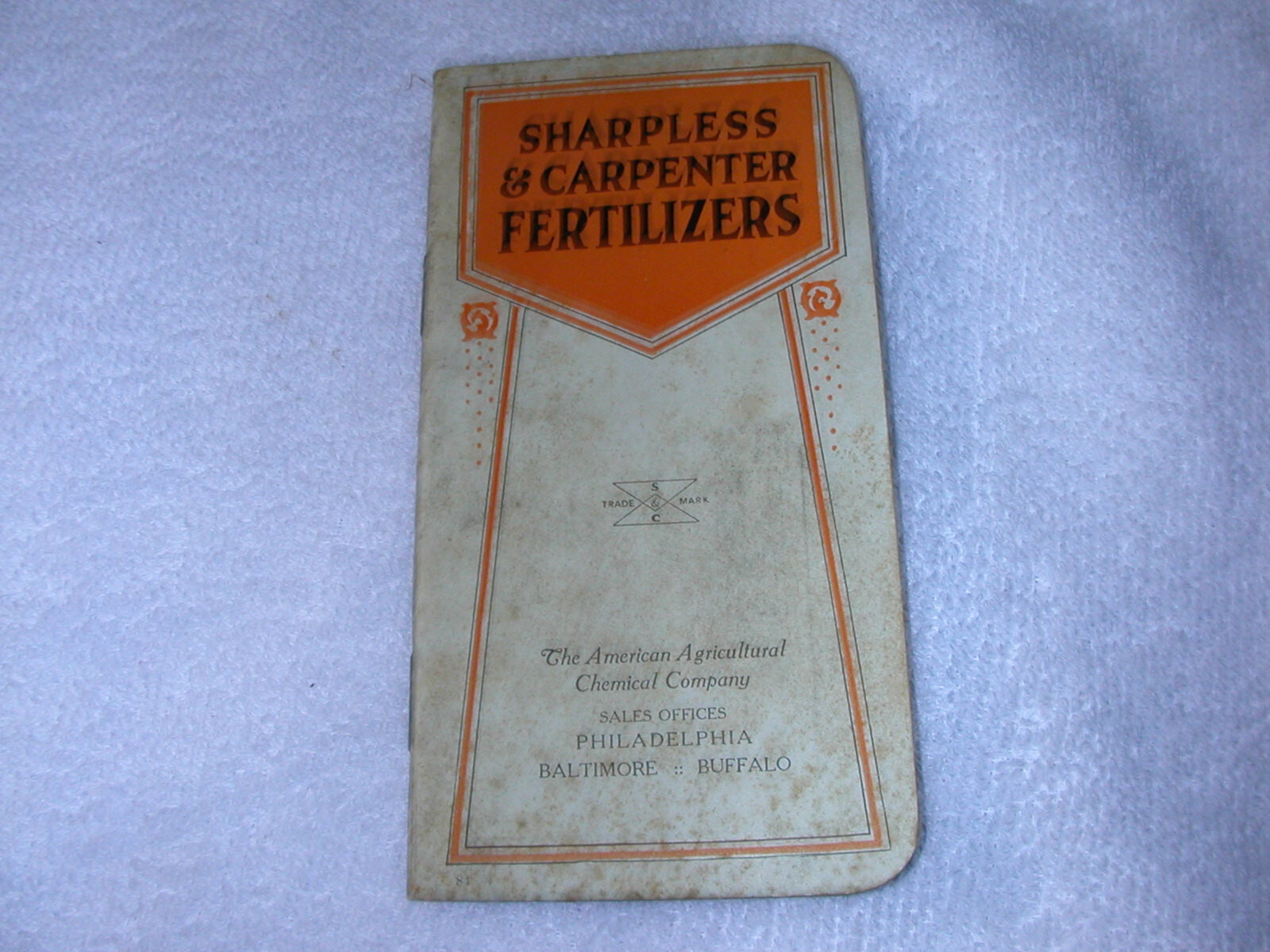 1920 Pocket Note Book Sharpless & Carpenter Fertilizers of E.R. Kloos, Agt.