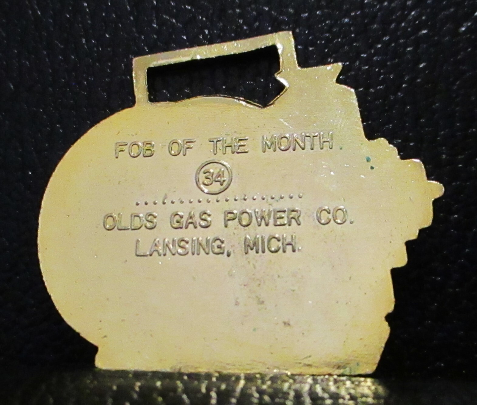Olds Gas Power Company Lansing MI Hit & Miss Engine Pocket Watch Fob FOM 34