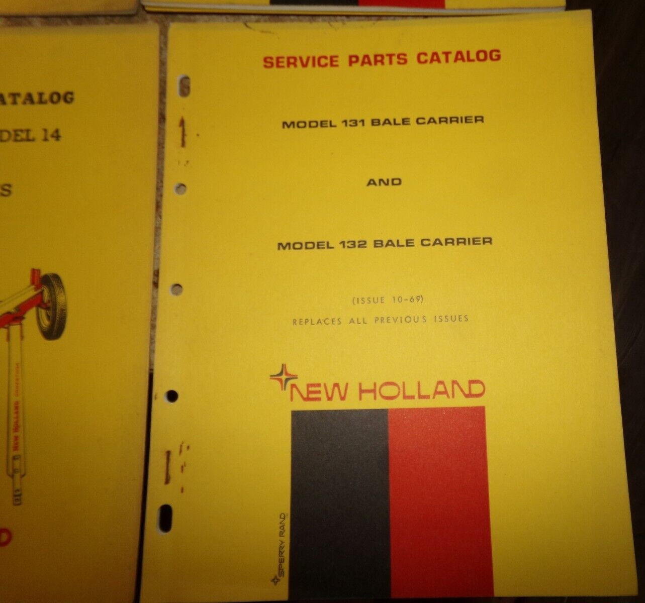 6-lot 1960&rsquo;s-1970&rsquo;s new holland equipment parts catalogs good used