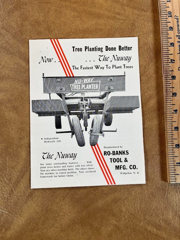 Nuway Tree Planter Ro-Banks Tool & MFG Brochure Wahpeton North Dakota