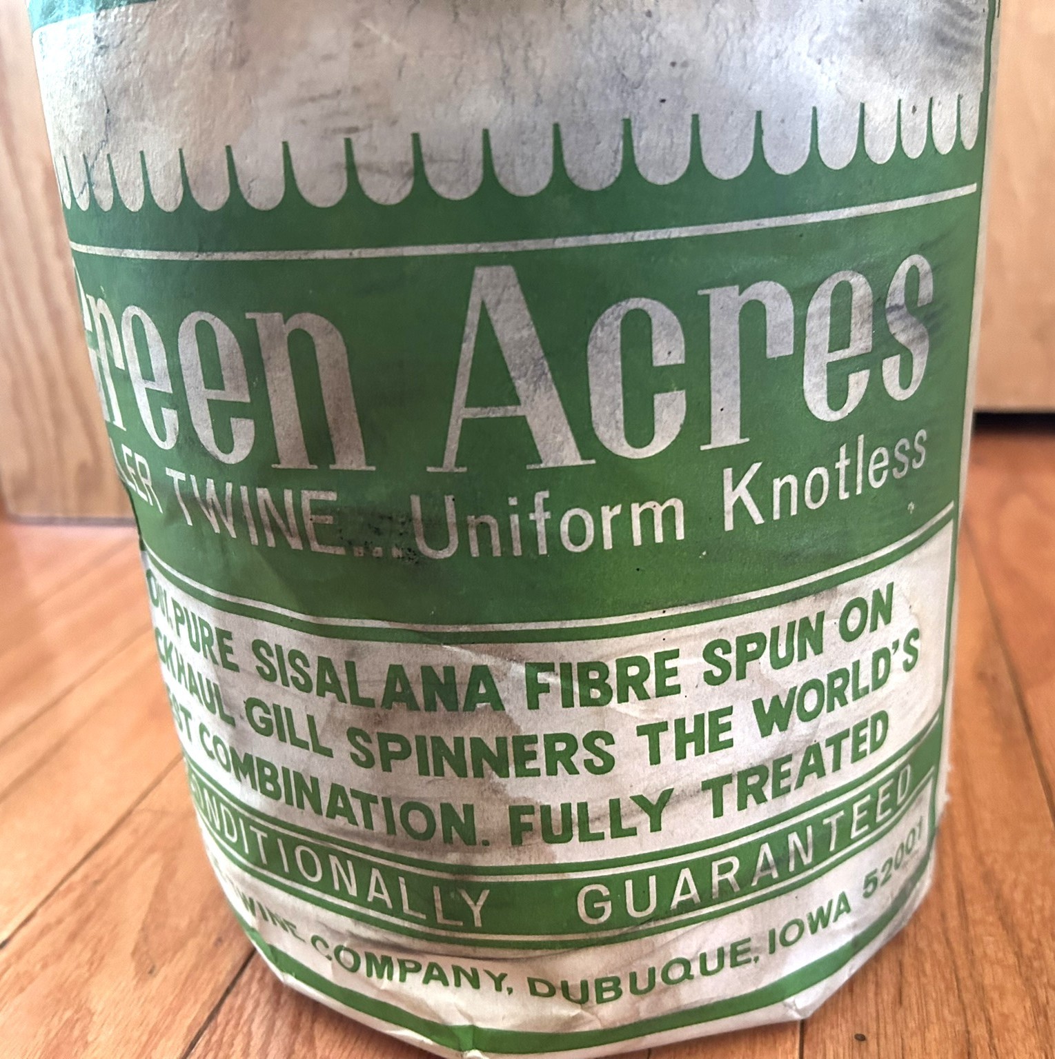 Vtg NOS Green Acres Baler Twine Unused Complete Ad Label 10,000 Feet Sisal Farm
