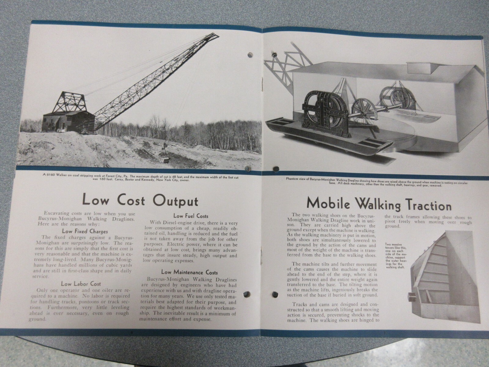 RARE 1931 Bucyrus Monighan 4-W & 6-W Walking Dragline Sales Brochure 20 Page