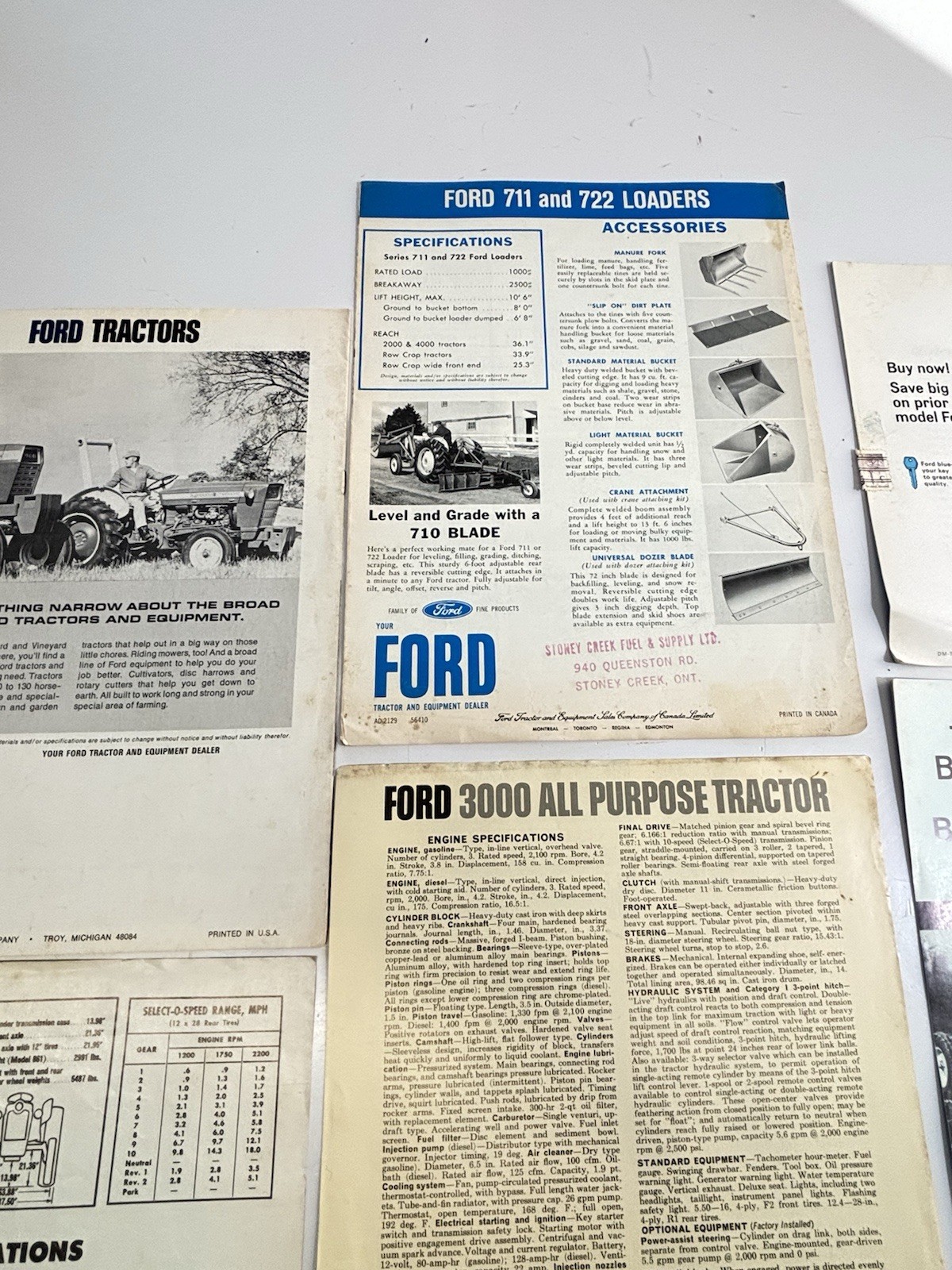 Group Of (6) 1960’s 1970’s Ford Tractor / Implement Dealer Brochures