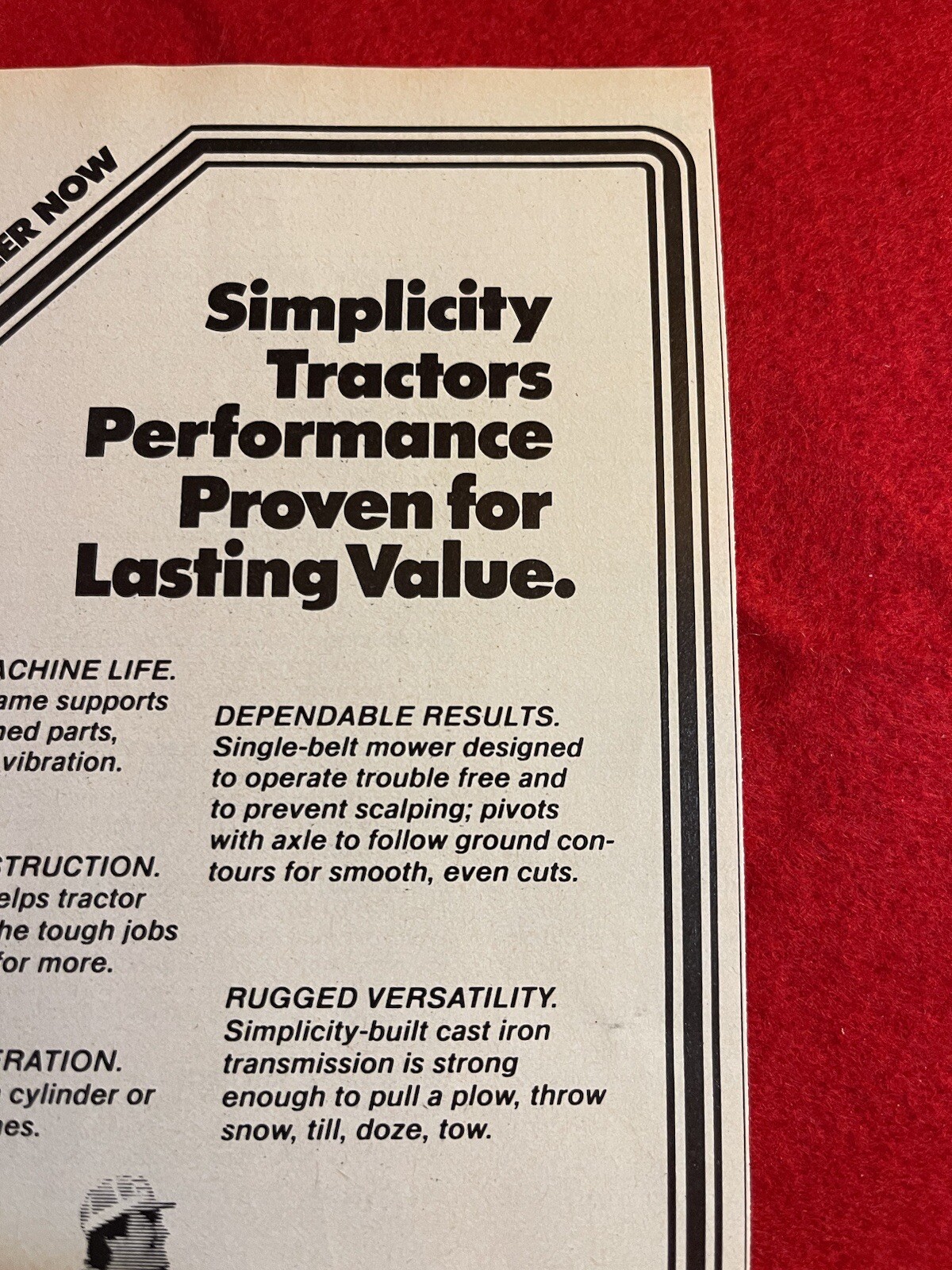 Vintage 1981 Simplicity Tractor Print Ad Lawn Garden Mowing Ad Only