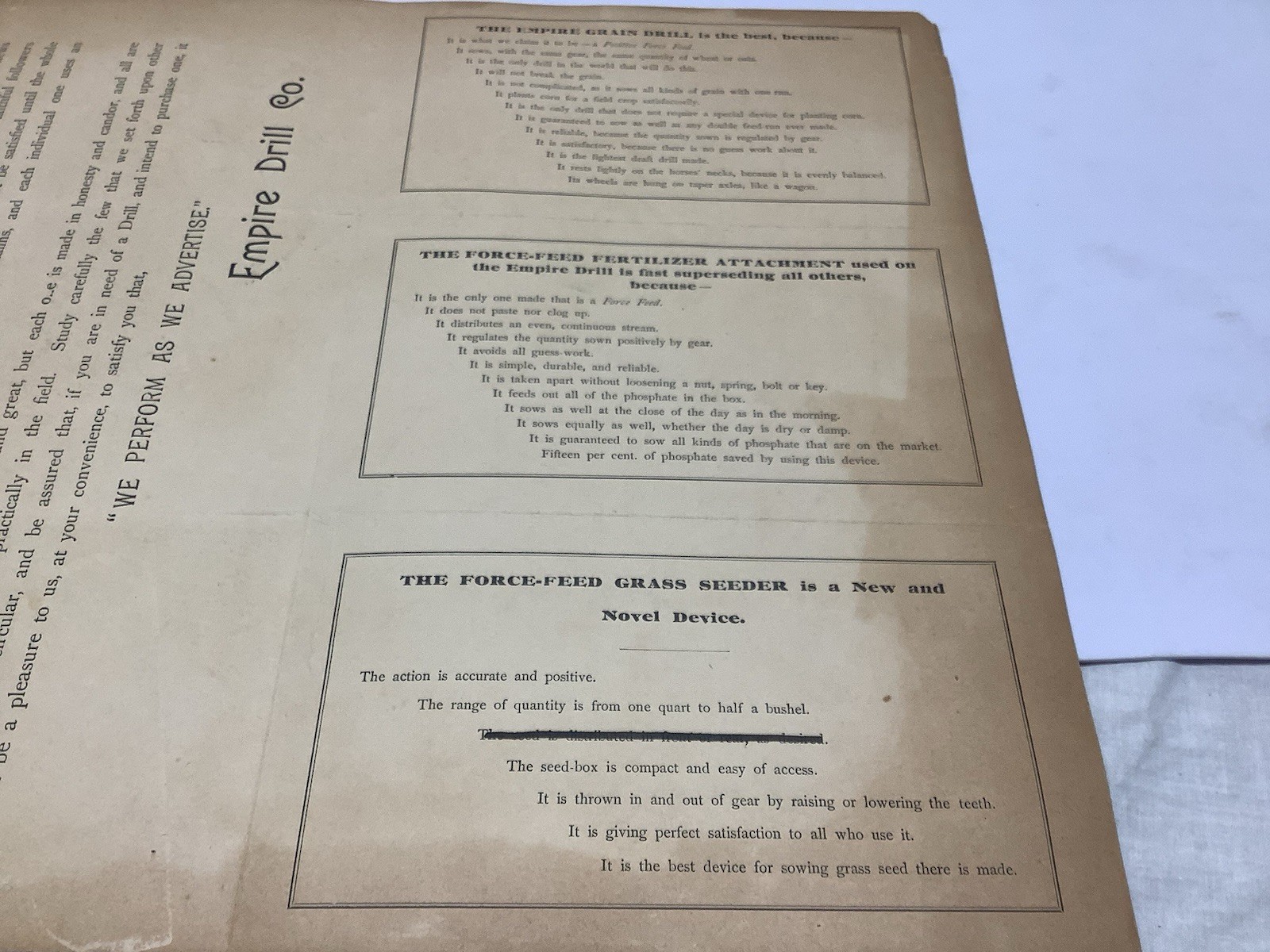 Empire Drill Co. Jackson MI Farm Equip Ads Brochure Flyer Ind Revolution