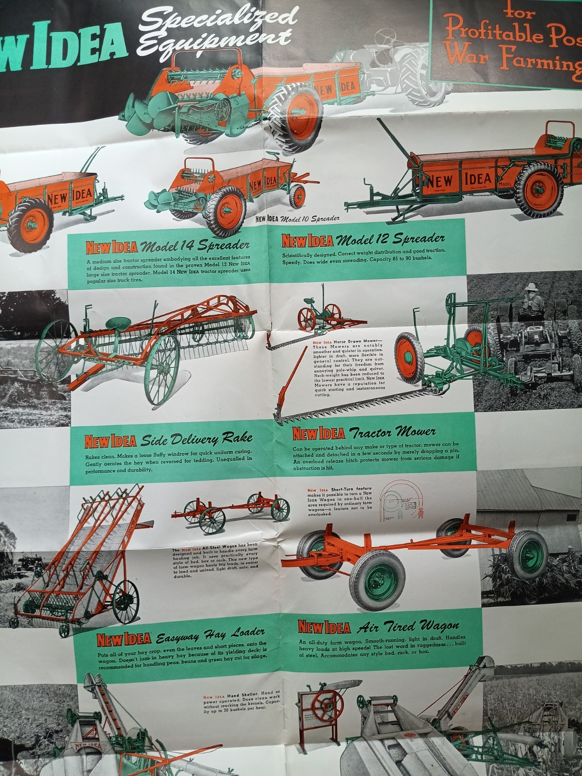 NEW IDEA Post War Dealer Sales Vintage Original Advertising Mailer Poster