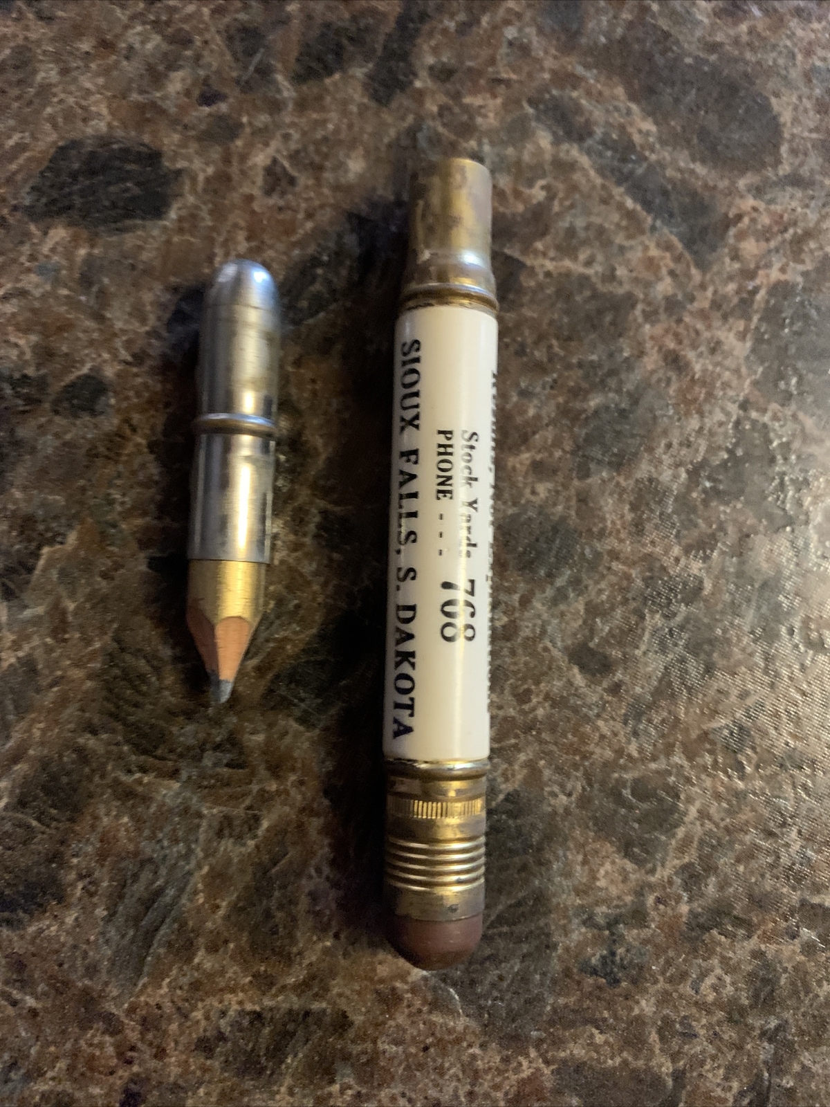 Vtg Adams Livestock Commission Sioux Falls SD Bullet Pencil