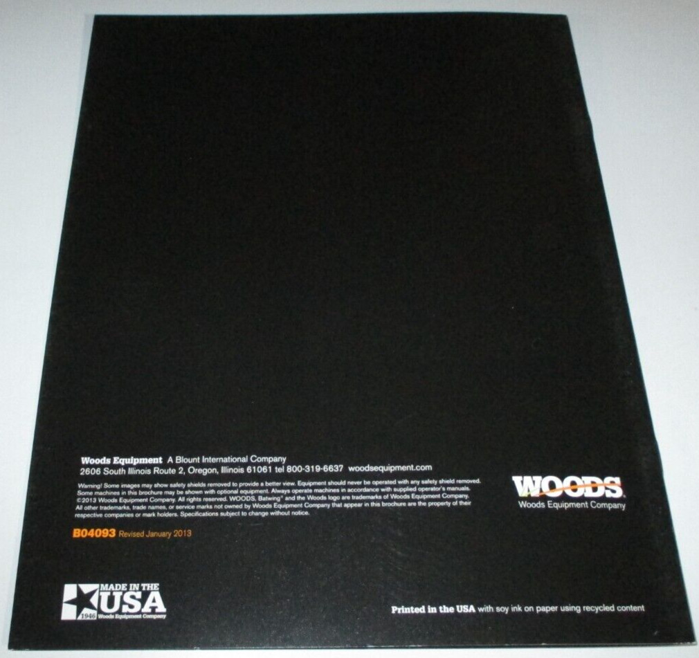 *Woods Batwing Cutters / Mowers Sales Brochure Models BW180X thru BW2400X 2013