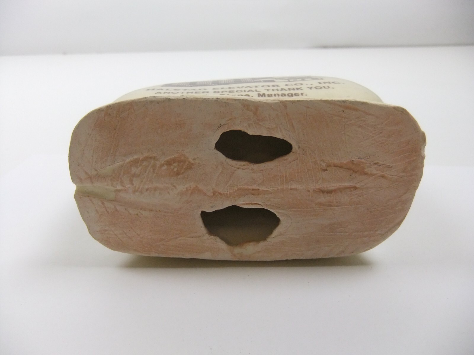 Halstad Elevator Co. Ceramic Napkin Holder Advertising