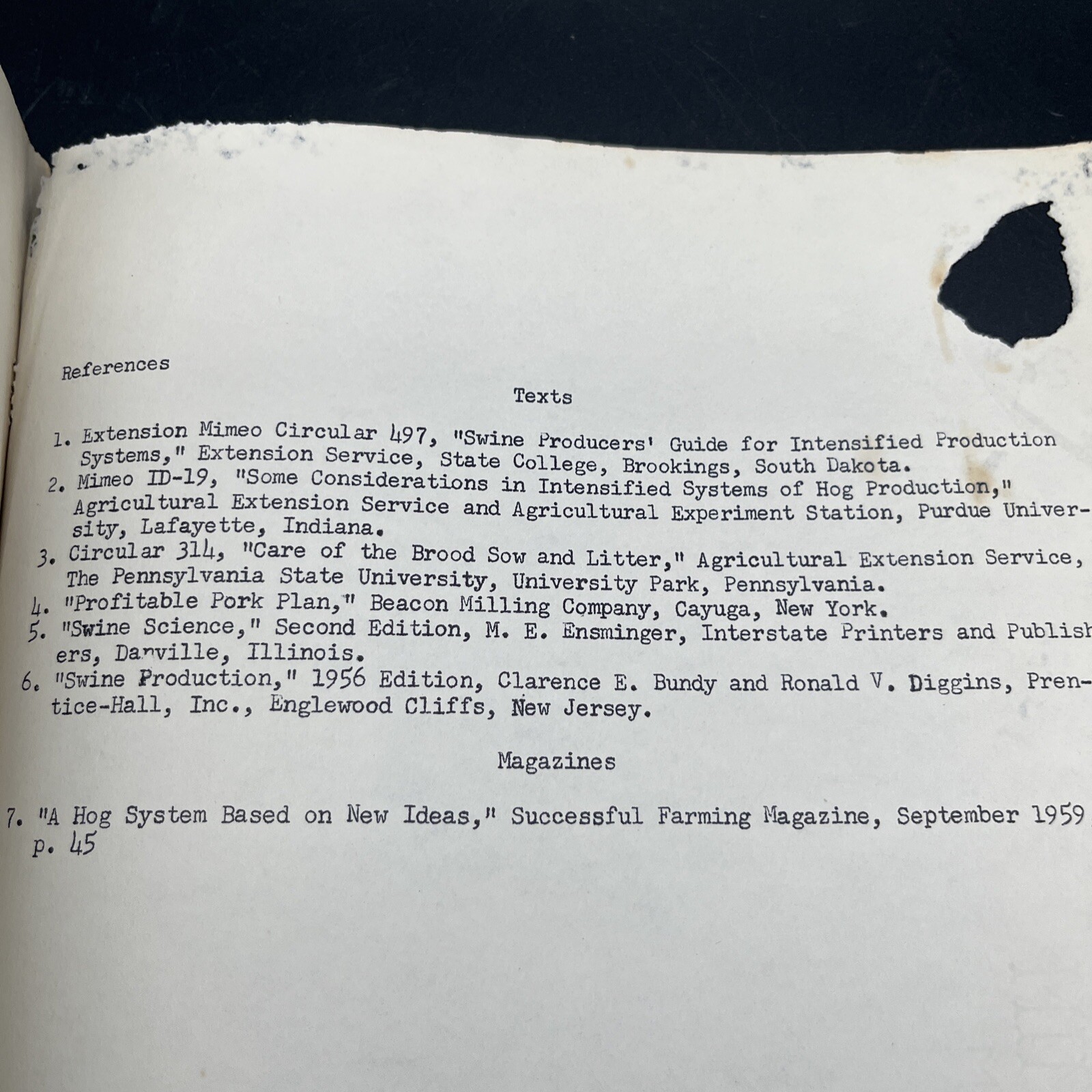 Vtg 1950s Swine PRODUCTION Suggestions BULLETIN PIG HOG BOOK FARM PA State Un B9