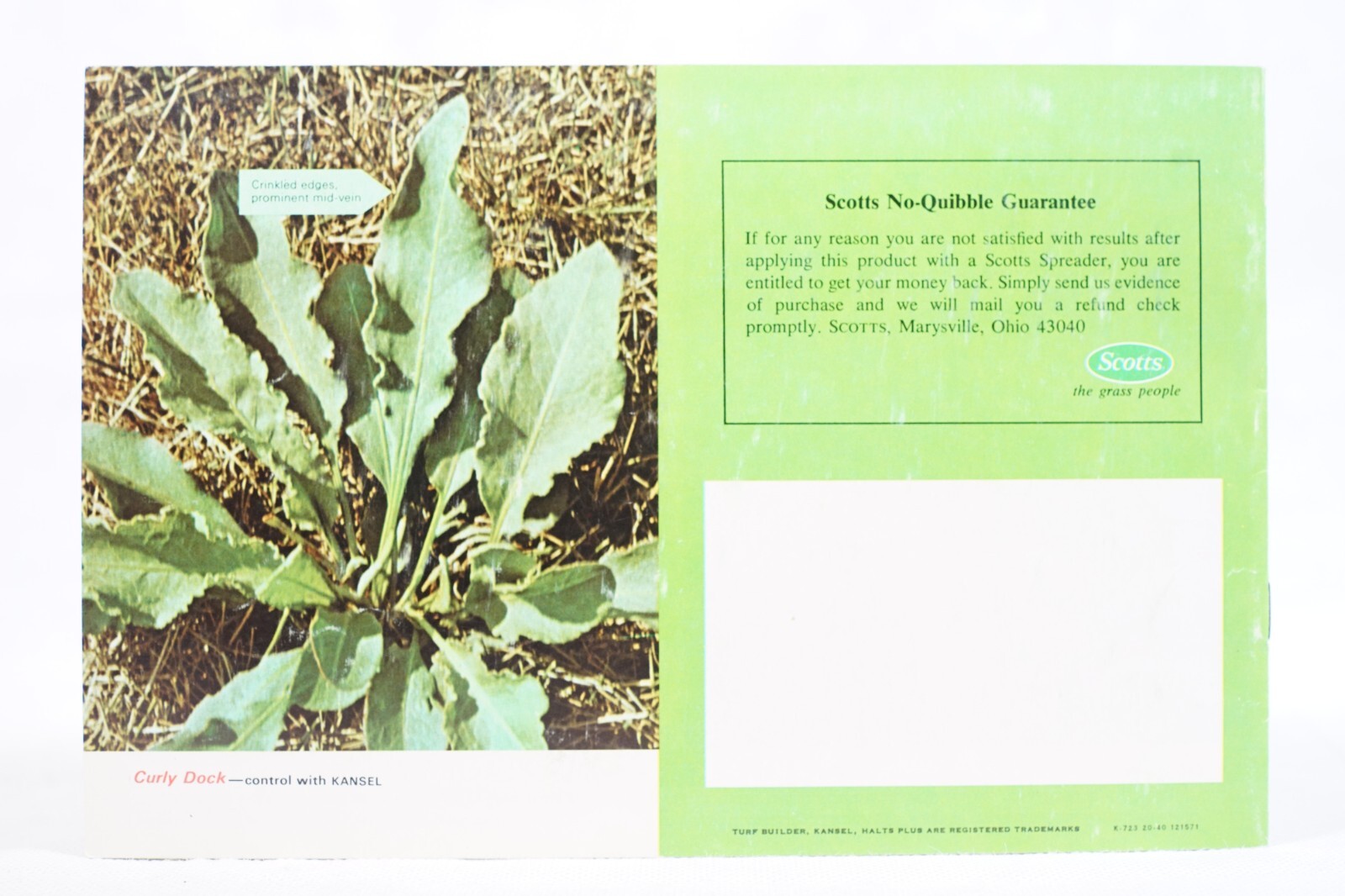 Whats That Weed? Original Vintage Agricultural Brochure Scotts Turf Builder