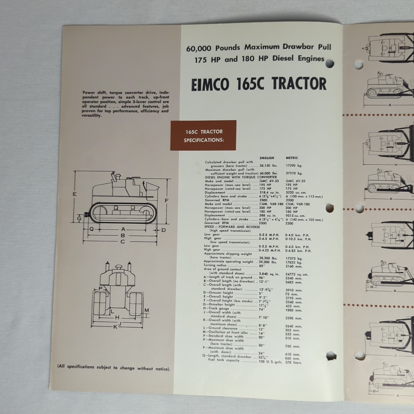 EIMCO 165C Specifications Brochure 1963