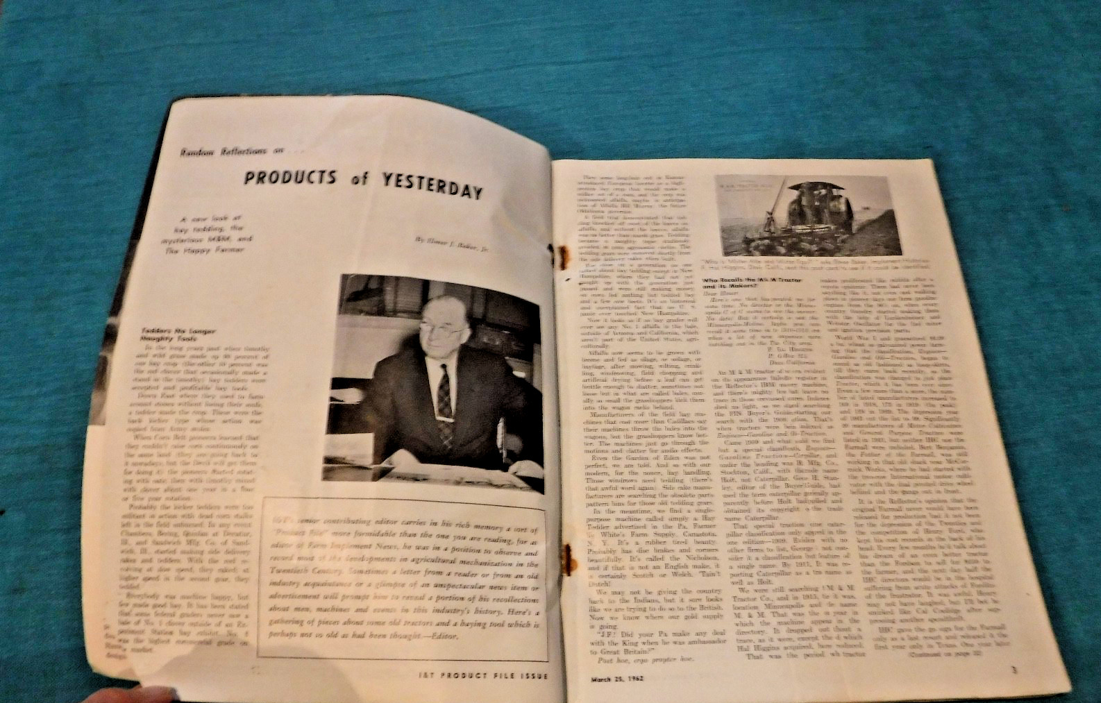 IMPLEMENT & TRACTOR MARCH 25 1962 I & T PRODUCT FILE FARM SUPPLIES EQUIPMENT