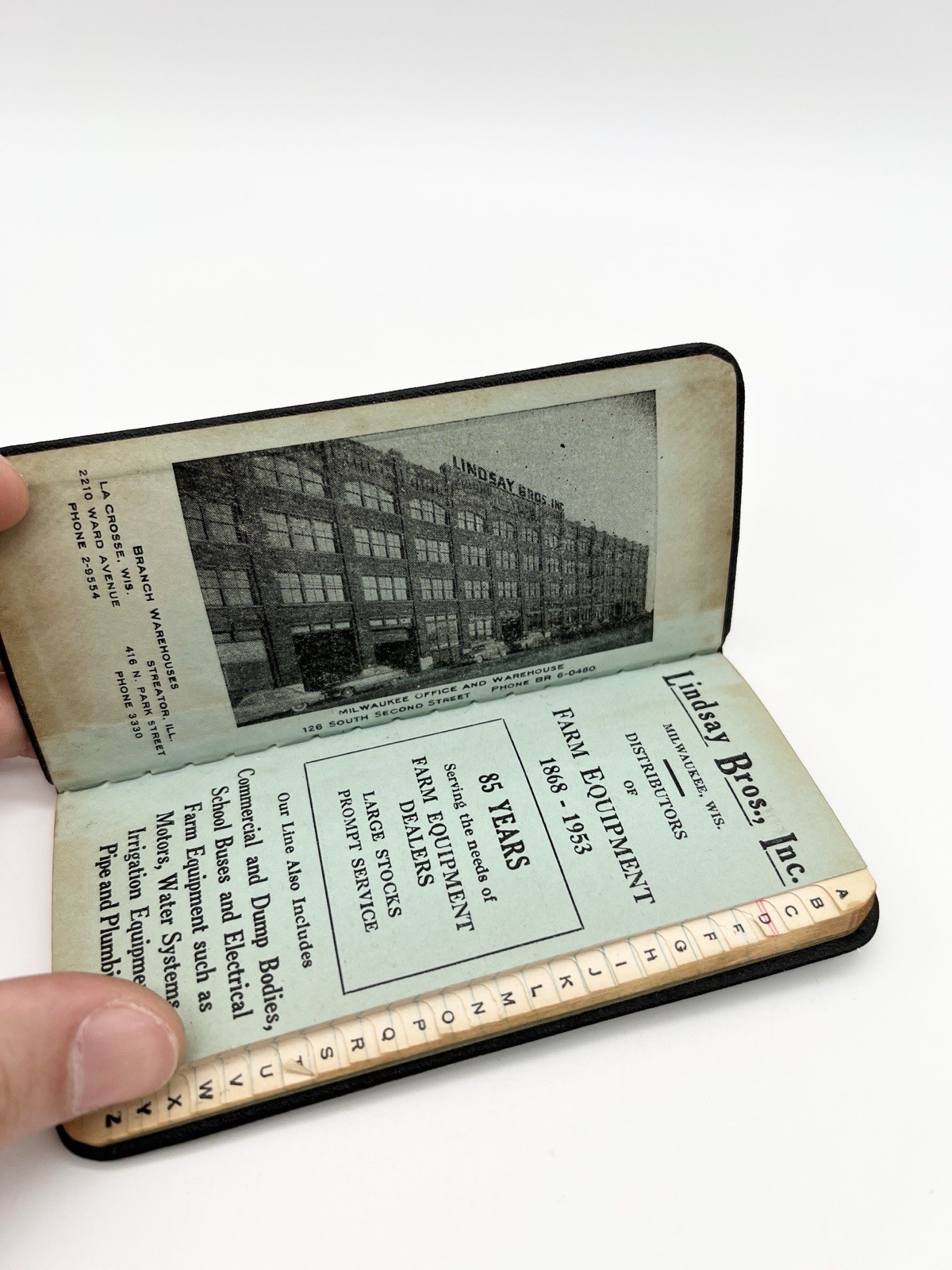 Vintage 1954 Lindsay Bros. Inc. Farm Advertising Pocket Notebook Milwaukee WI