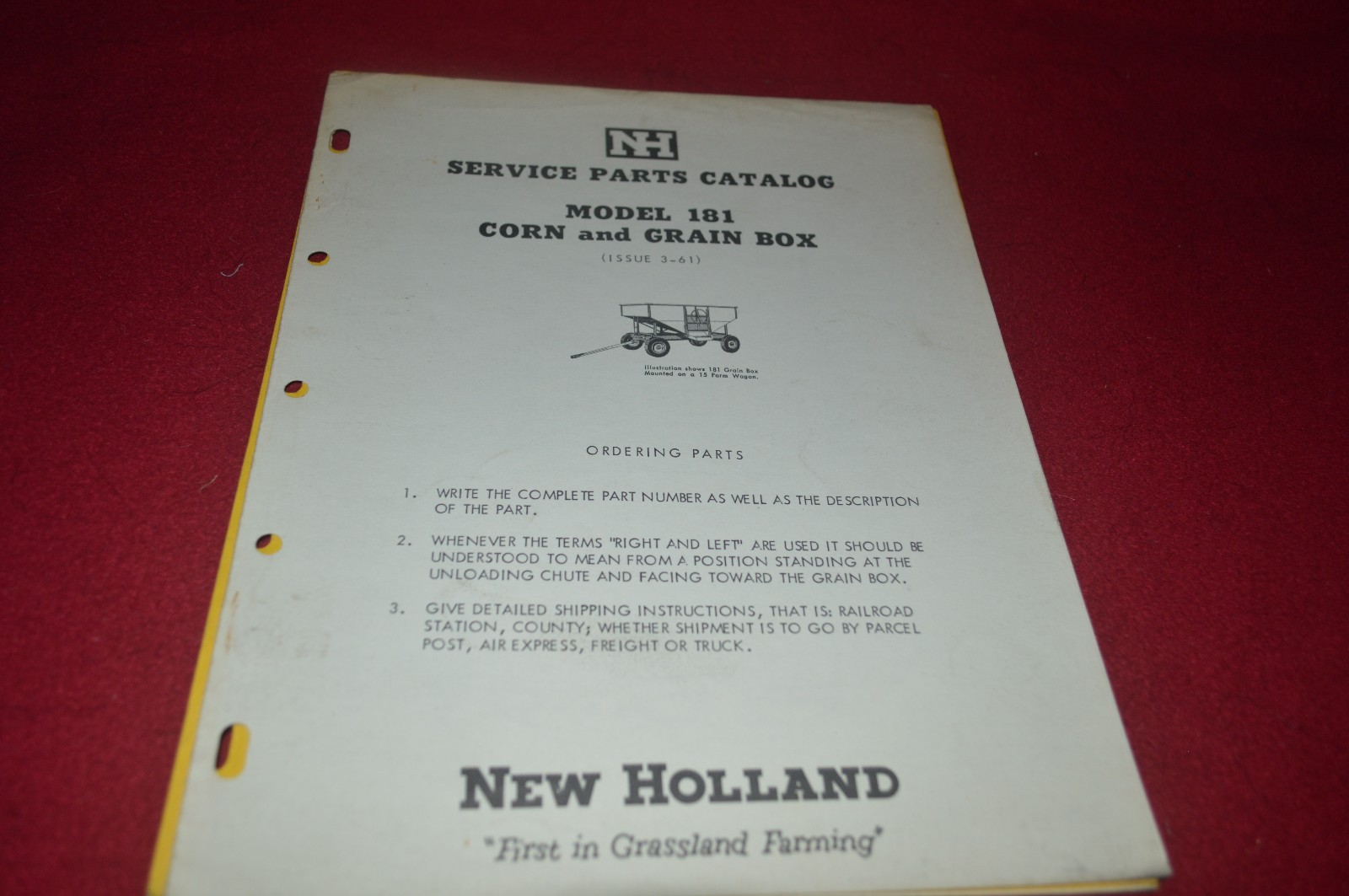 New Holland 181 Corn Grain Box Wagon